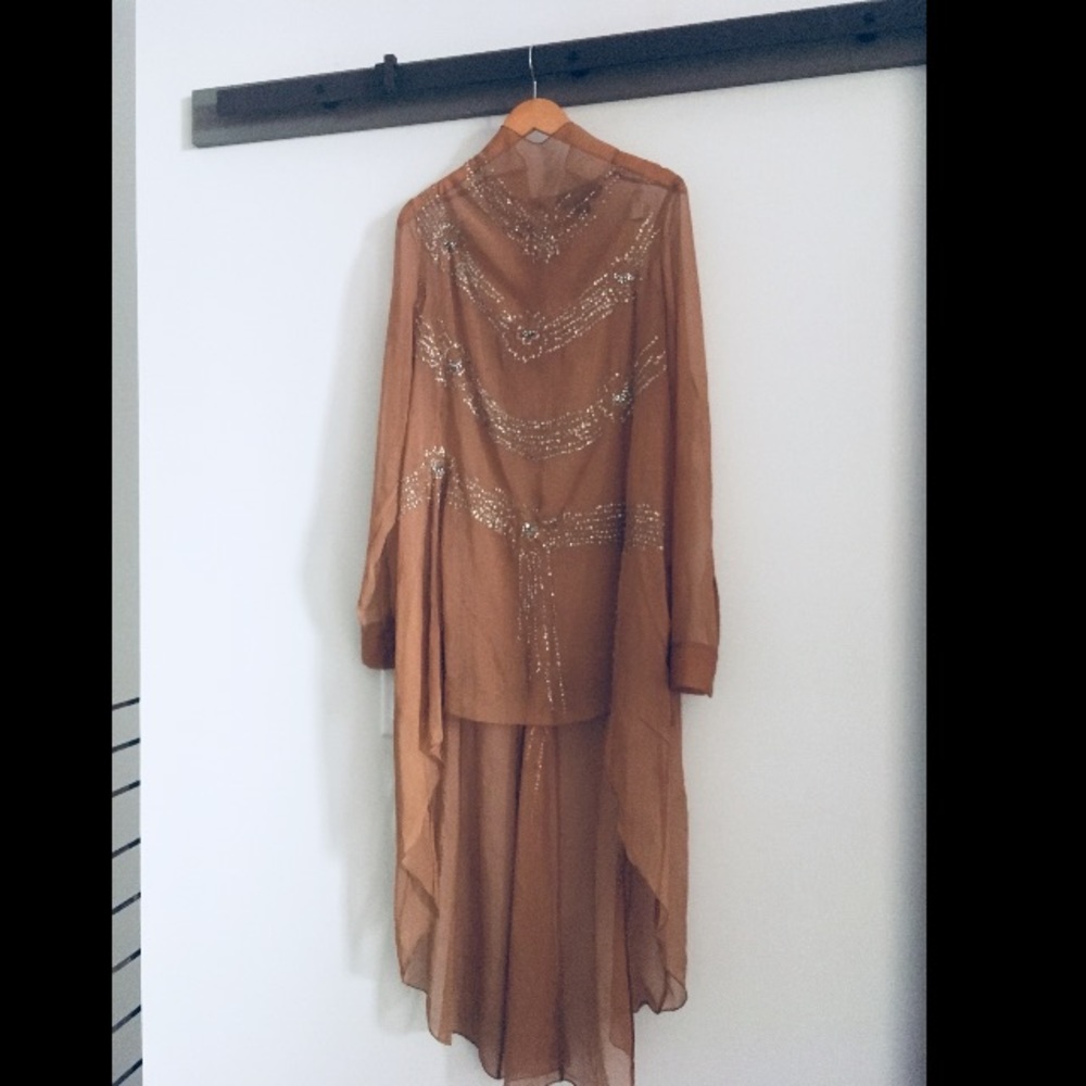 H&M Collection sheer high-low dress.